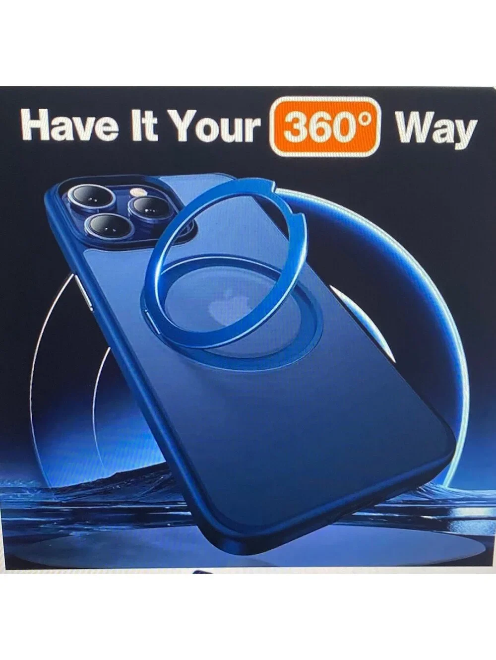 Torras 360 Degree Rotatable Case for iPhone 15 Pro Max Blue